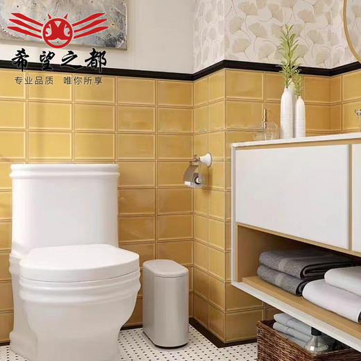 瓷砖墙砖砖巧克力吧台厨房复古黄色卫生间商用浴室面包厕所法式 商品图1