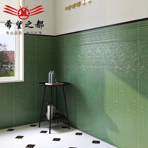 卫生间瓷砖墙砖法式厨房地板砖海基阳台复古布花砖松绿300x1200 商品图1