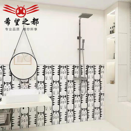 厨房墙砖卫生间小猫咪瓷砖卡通动漫300x600造型浴室花砖复古北欧 商品图2