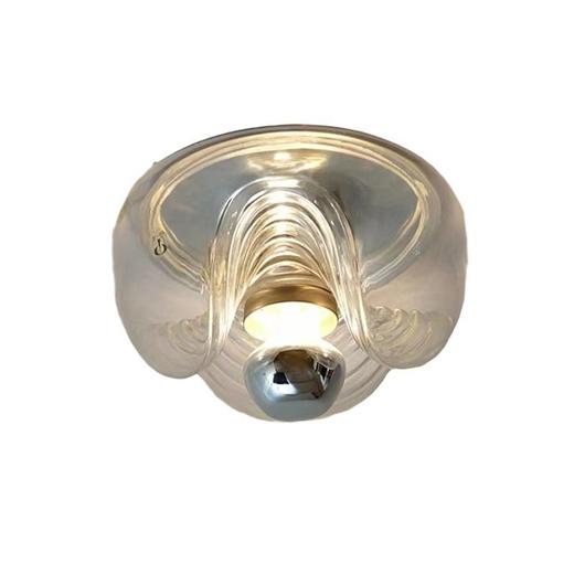 中古风设计师轻奢过关灯北欧氛围餐厅道灯玄玻璃纹包豪斯壁灯波浪 商品图4