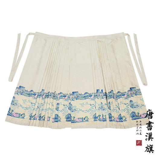 【千里江山·云母白】织金妆花精美工艺新中式国风马面裙彩墨山水套装 商品图7