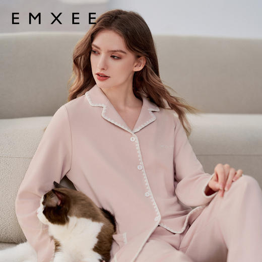 【家居服专场】嫚熙秋冬季双面磨毛纯棉加厚保暖睡衣女士家居服套装2024新款 商品图2