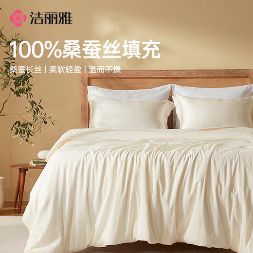 【棉疆溯源】洁丽雅丝梦蚕丝被流沙蝴蝶被超柔干爽舒适透气轻盈轻奢 商品图0