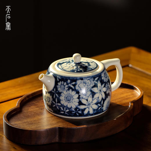 问鼎天石窑白陶泥元青花井栏壶（万花）（缺货） 商品图2