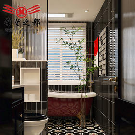 花片厨房砖厕所浴室卫生间地砖法式200x200瓷砖复古黑白花砖植物