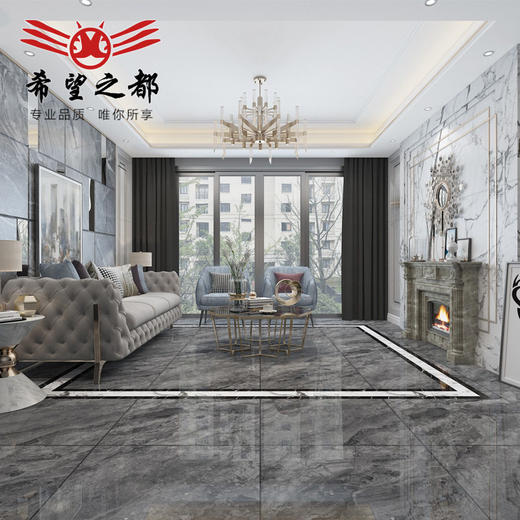 客厅砖新款连纹通体地板砖釉瓷800X800瓷砖佛山耐磨钻石大理石 商品图2