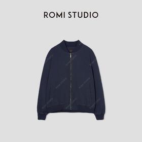 ROMI STUDIO“美式复古”*棉雾面磨毛立领宽松夹棉外套 431W9175