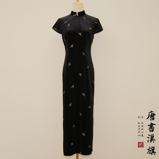 【绸 曼】丝绒刺绣改良新中式国风旗袍温婉气质旗袍 商品图7