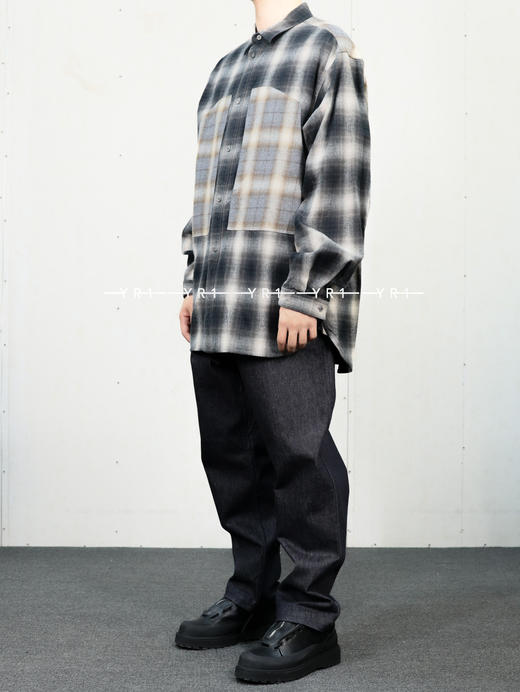 White Mountaineering | 中袖格纹工装衬衫 商品图1