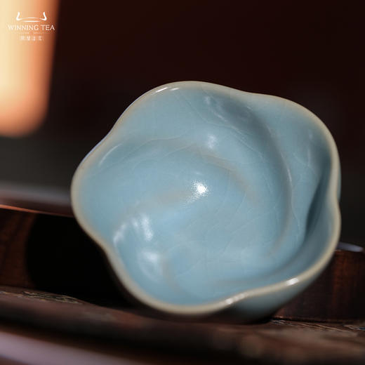 问鼎汝瓷收藏款传统天青玫瑰杯 商品图4