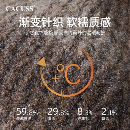 CACUSS 帽子女秋冬2024毛线帽渐变保暖字母时尚加厚针织帽大头冷帽防寒ZZ240641 商品图3