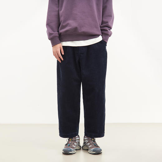 吃茶去chichaqu2024重磅灯芯绒锥形单褶九分裤复古宽松休闲百搭 商品图2