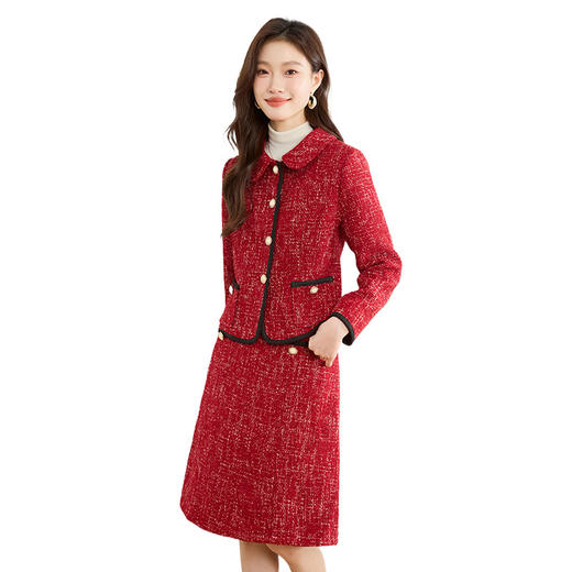 时尚休闲套装新款气质百搭小香风外套半裙两件套裙HR-XXL7016 商品图4