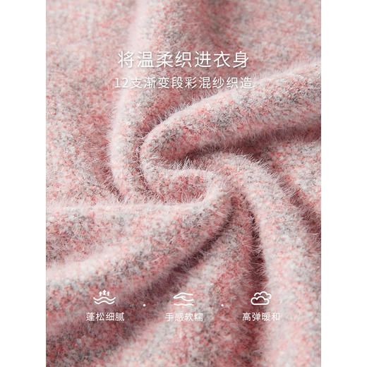 【年终特卖】熙世界2025冬季新款仿水貂毛绒针织衫毛衣女设计感半高领软糯上衣 商品图3