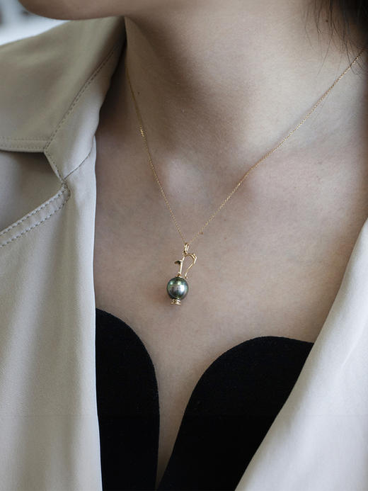 凤冠胡瓶18K金天然淡水珍珠强光珍珠水壶2019新品单颗吊坠子（不含链） 商品图0