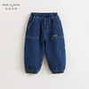 马克珍妮男童时尚夹棉保暖牛仔裤束脚裤儿童裤子秋冬新款241618 商品缩略图0