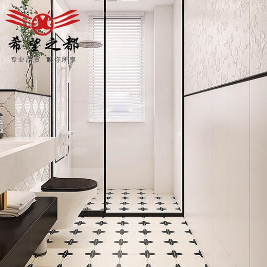 墙砖花砖复古瓷砖浴室卫生间地砖立体浮雕厕所法式暗纹瓷砖 商品图2