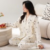 带胸垫长袖睡裙睡衣女秋季圆领卡通中长款宽松裙大码家居服可外穿 商品缩略图11