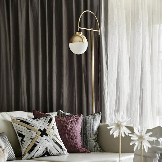 设计师圆球客厅落地灯后现代卧室玻璃金色落地灯灯床头样板间 商品图1