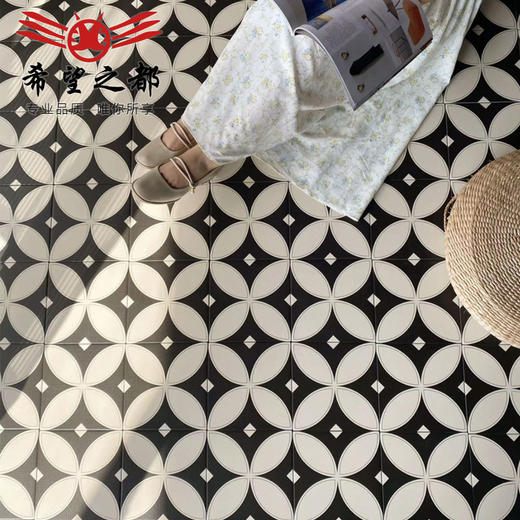 卫生间复古地砖瓷砖风全瓷阳台法式奶油花砖小厨房200X200mm墙砖 商品图1