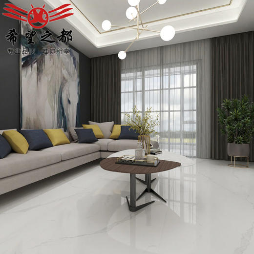 佛山通体连纹防滑瓷砖大理石广东地砖客厅大板灰色地板砖800x1600 商品图1