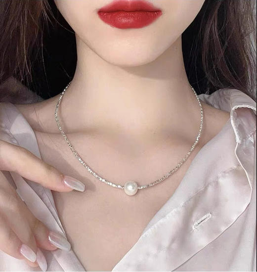 碎碎银贝珠项链 商品图0