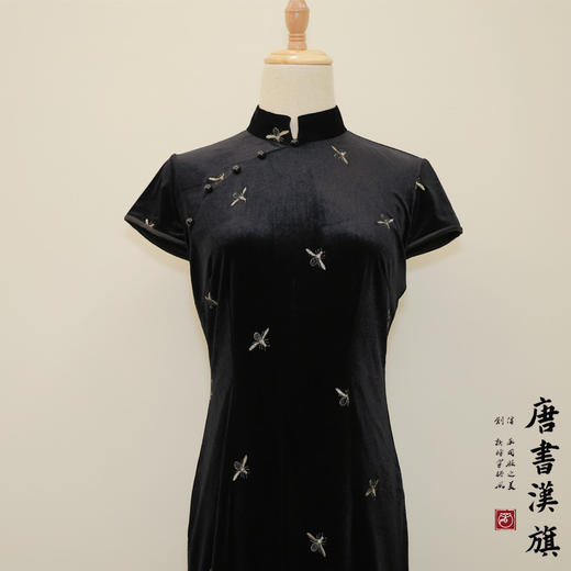 【绸 曼】丝绒刺绣改良新中式国风旗袍温婉气质旗袍 商品图6