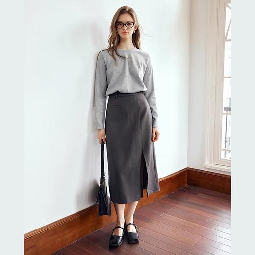 OLrain欧芮儿法式白色长袖T恤女夏季2023年新款宽松趣味水印上衣 商品图4