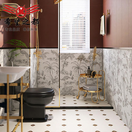 洗手间网红小厨房复古浴室卫生间墙砖地砖瓷砖花砖法式300x800 商品图1