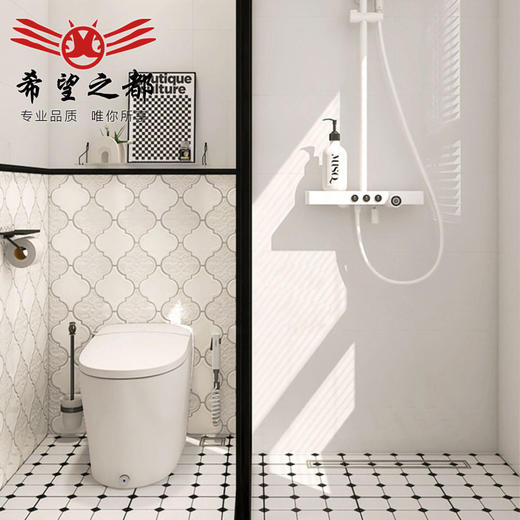 灯笼厨房卫生间法式洗手间厕所花砖瓷砖浴室砖网红纯白色墙砖手工 商品图1