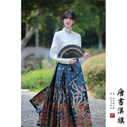 【凤皋九天·宝蓝】织金妆花精美新中式国风马面裙凤皋九天套装 商品图2