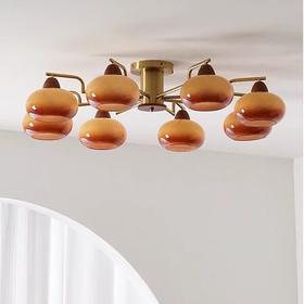 吸顶灯风 书房灯客厅中古vintage奶油主灯卧室餐厅柿子包豪斯全铜