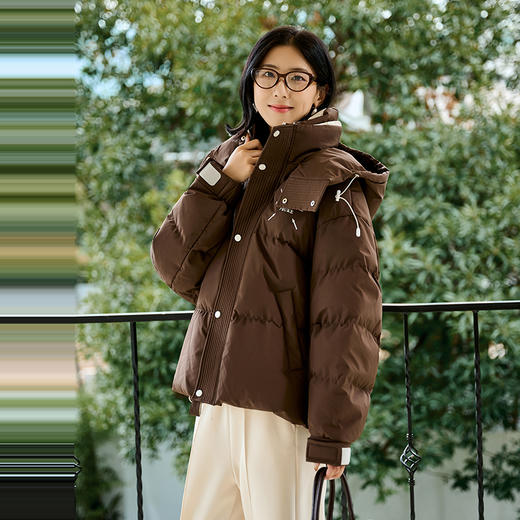 NEELLY纳俪商场同款冬季新款白鸭绒连帽羽绒服外套女时尚保暖外套N24104L06602 商品图3