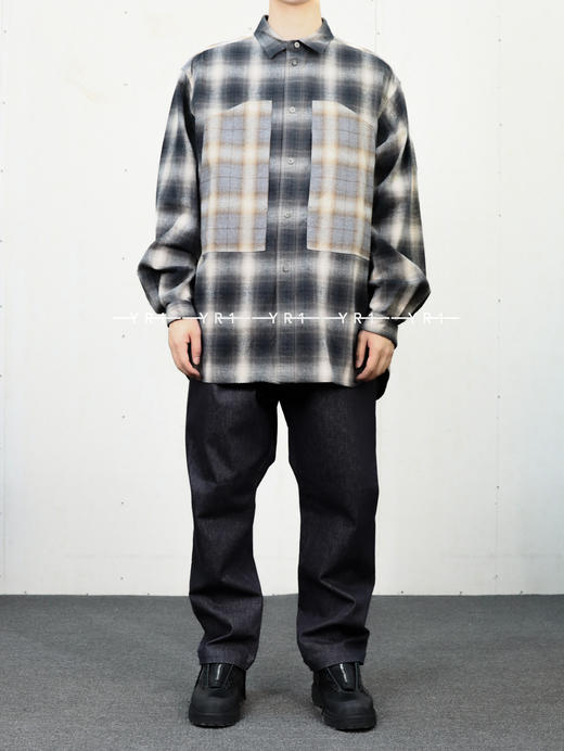 White Mountaineering | 中袖格纹工装衬衫 商品图0