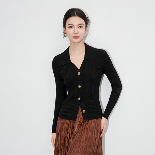 小香百搭翻领低领针织打底衫WLZD2430304 商品图2