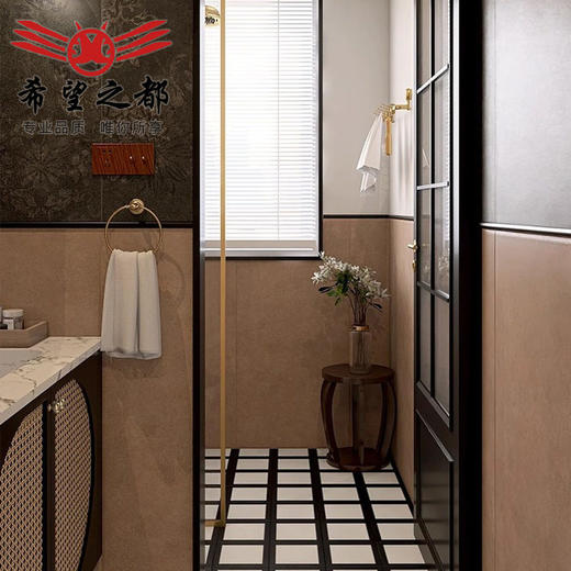 古风卫生间法式600x1200花砖复古地砖厨房全瓷防滑浴室中柔光瓷砖 商品图2