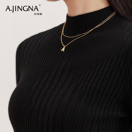 【特价不退换】阿菁娜时尚通勤细腻柔软半高领针织衫F28D301020 商品图2