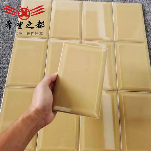 瓷砖墙砖砖巧克力吧台厨房复古黄色卫生间商用浴室面包厕所法式 商品图3
