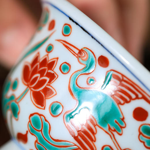 莲画堂红绿彩一路连科压手杯 商品图6