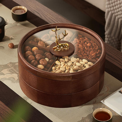 初心| 轻奢圆形四格双层果盘 商品图1