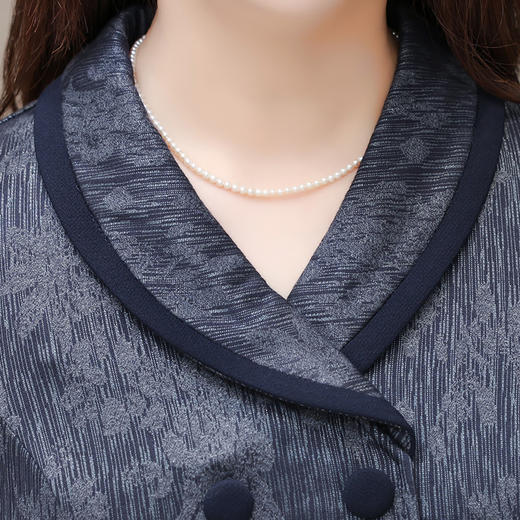 时尚假两件连衣裙，优雅中长款长袖裙QYM- KED-H2177-Y 商品图3