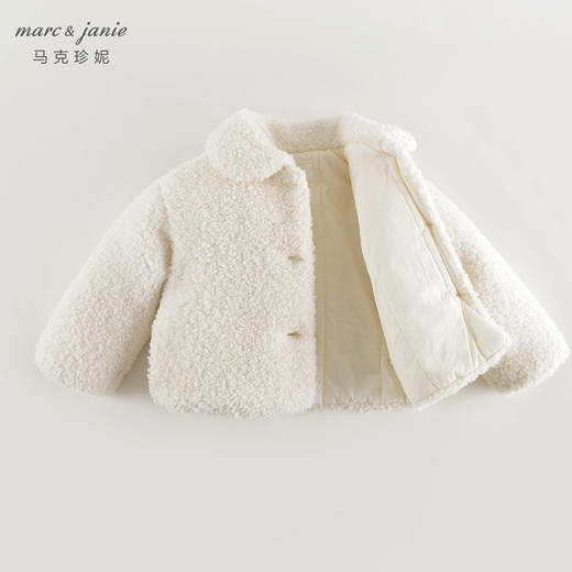 马克珍妮女童复古仿羊羔毛棉衣儿童夹棉外套2024年冬装新款241098 商品图4