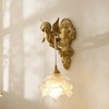 灯床头水晶复古美式法式卧室壁灯小天使背景墙壁灯黄铜 商品缩略图1