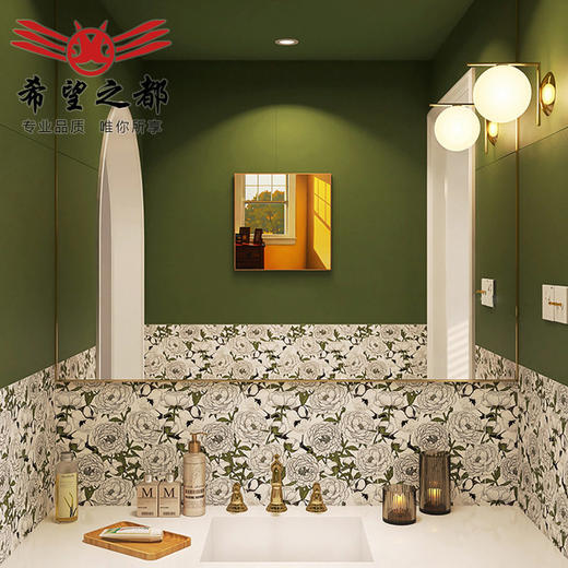 网厨房花砖复古卫生间地砖墙砖瓷砖浴室红牡丹厕所法式300x800 商品图2