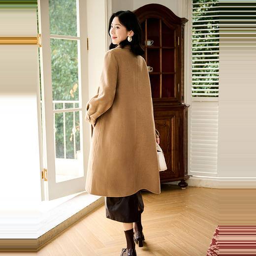 NEELLY纳俪商场同款冬季新款气质通勤纯羊毛长款双面呢大衣外套女N24104N07753 商品图1