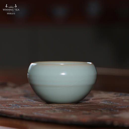 问鼎汝瓷收藏款天青棱波杯 商品图0