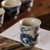 问鼎天石窑白陶泥元青花中号束腰杯（龙） 商品缩略图4