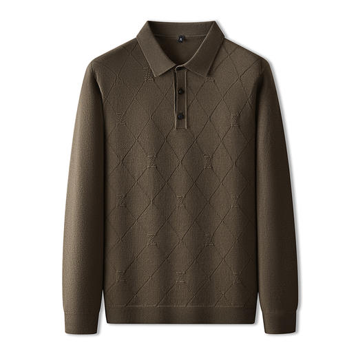 【新款DPF】大依优型大码翻领毛衣针织衫毛衫休闲加肥加大男士胖子大码内搭上衣打底衫 商品图6