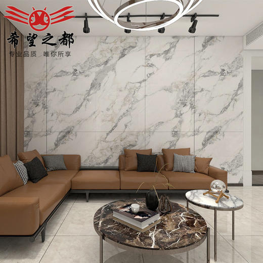 背景连纹900亮光1800规格别墅大板客厅*通体岩板地板砖大理石大 商品图1