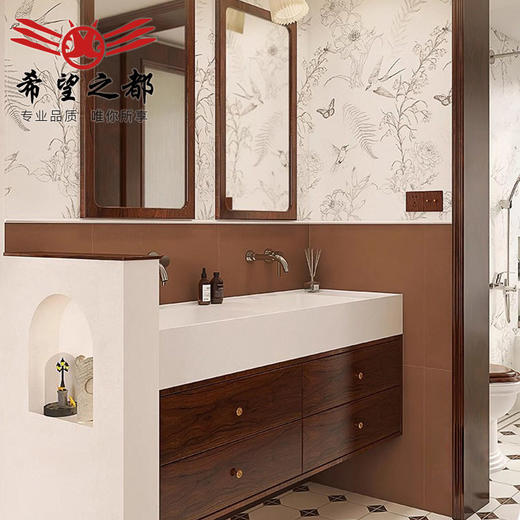 燕子游园焦法式墙砖厕所砖浴室糖色花砖古风卫生间中300x900瓷砖 商品图0